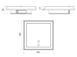 Akku Außenwandleuchte FORTALEZA mit Bewegungsmelder USB aufladbar H: 14cm