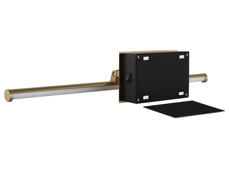 Akku Bilderlampe Messing kabellos zum Kleben, Breite 40cm