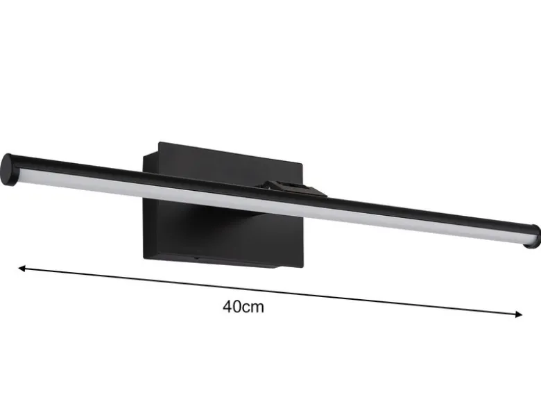 Akku Bilderlampe Schwarz kabellos zum Kleben, Breite 40cm