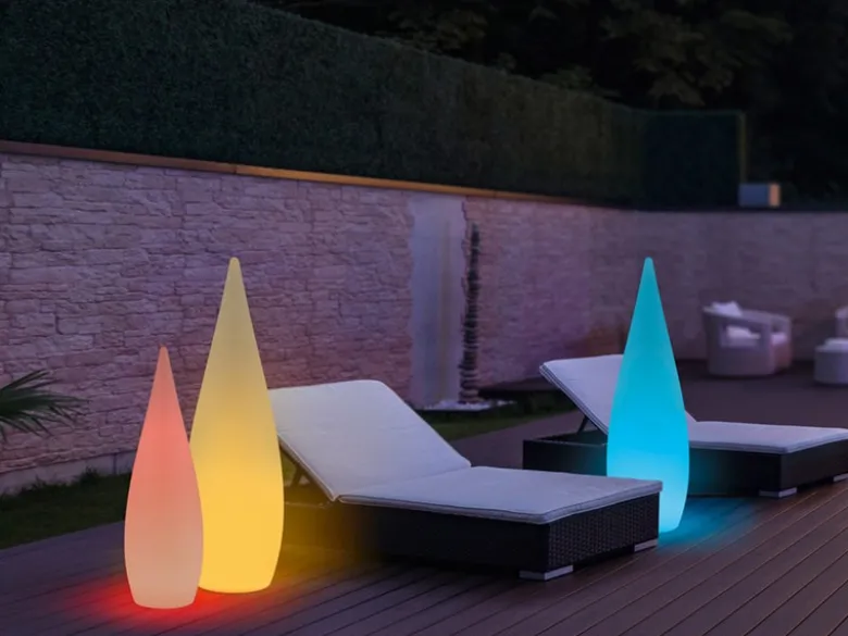 Akku Bodenlampe PALMAS per USB aufladbar für Innen & Außen, Höhe 80cm