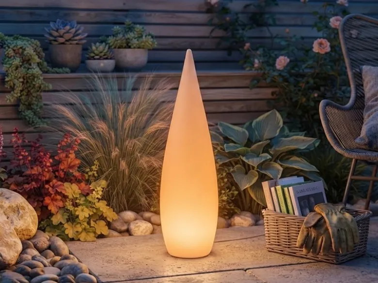 Akku Bodenlampe PALMAS per USB aufladbar für Innen & Außen, Höhe 80cm