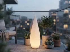 Akku Bodenlampe PALMAS per USB aufladbar für Innen & Außen, Höhe 80cm