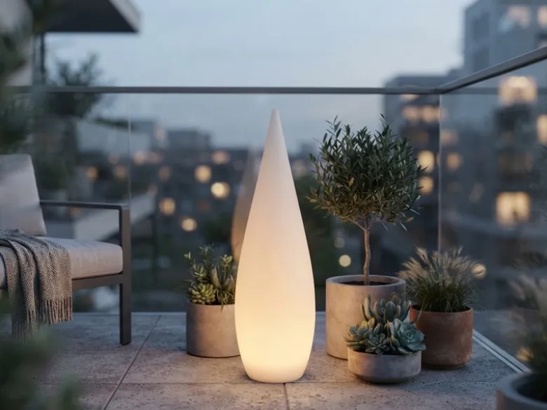 Akku Bodenlampe PALMAS per USB aufladbar für Innen & Außen, Höhe 80cm