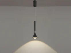 Akku Hängelampe Schwarz dimmbar & Tageslicht, höhenverstellbar, Ø 10cm