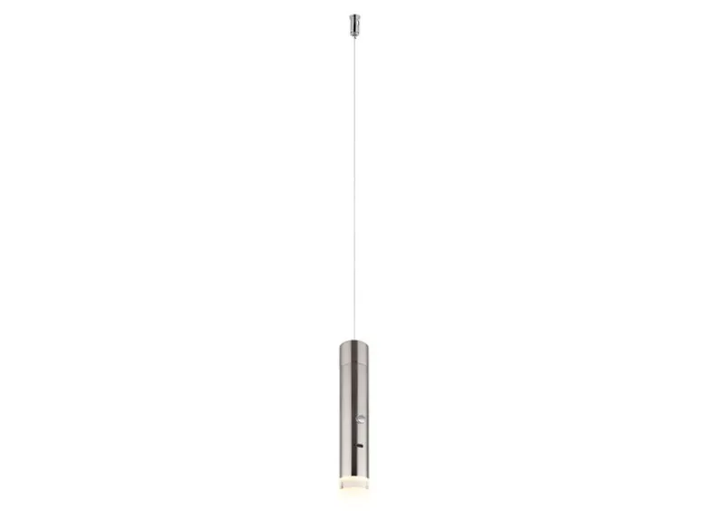 Akku Hängelampe Silber, dimmbar, abnehmbarer Leuchtenkopf Ø 3,8cm