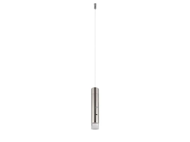 Akku Hängelampe Silber, dimmbar, abnehmbarer Leuchtenkopf Ø 3,8cm
