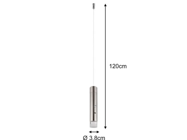 Akku Hängelampe Silber, dimmbar, abnehmbarer Leuchtenkopf Ø 3,8cm