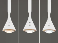 Akku Hängelampe Weiß dimmbar & Tageslicht, höhenverstellbar, Ø 10cm