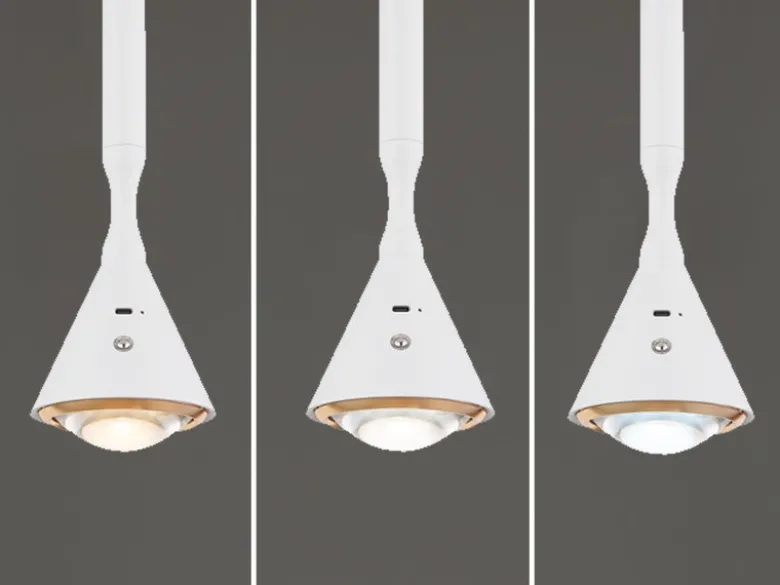 Akku Hängelampe Weiß dimmbar & Tageslicht, höhenverstellbar, Ø 10cm