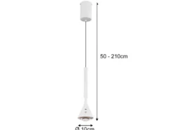 Akku Hängelampe Weiß dimmbar & Tageslicht, höhenverstellbar, Ø 10cm