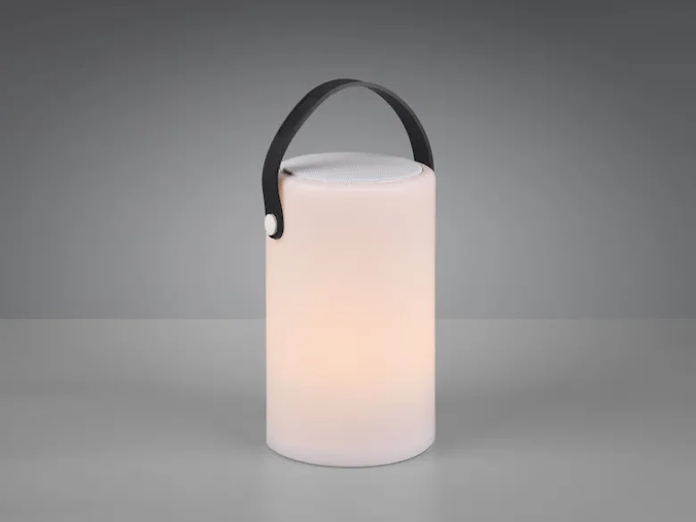 Akku LED Tischleuchte BERMUDA mit RGB & Bluetooth Lautsprecher, H: 21cm
