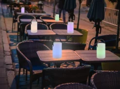 Akku LED Tischleuchte BERMUDA mit RGB & Bluetooth Lautsprecher, H: 21cm