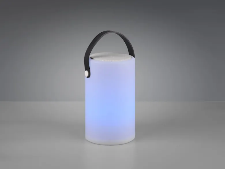 Akku LED Tischleuchte BERMUDA mit RGB & Bluetooth Lautsprecher, H: 21cm