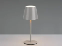 Akku LED Tischleuchte DIAZ kabellos für Innen & Außen, Grau - 21cm klein