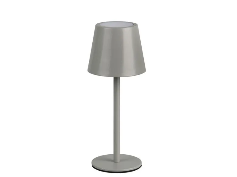 Akku LED Tischleuchte DIAZ kabellos für Innen & Außen, Grau - 21cm klein
