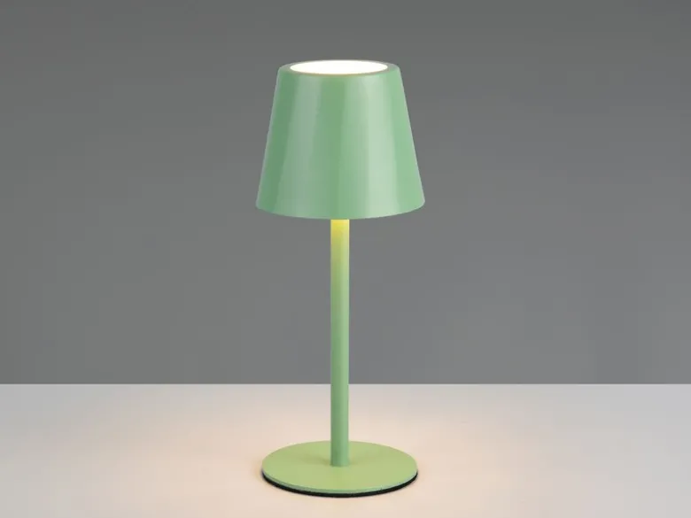 Akku LED Tischleuchte DIAZ kabellos für Innen & Außen, Grün - 21cm klein