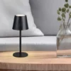 Akku LED Tischleuchte DIAZ kabellos für Innen & Außen, Schwarz - 21cm klein