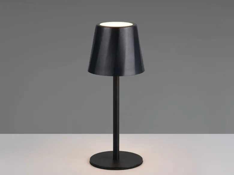 Akku LED Tischleuchte DIAZ kabellos für Innen & Außen, Schwarz - 21cm klein