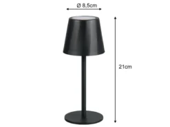 Akku LED Tischleuchte DIAZ kabellos für Innen & Außen, Schwarz - 21cm klein