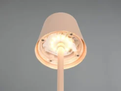 Akku LED Tischleuchte DIAZ kabellos für Innen & Außen, Beige - 21cm klein