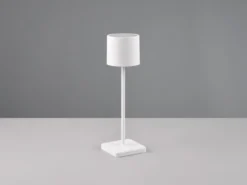 Akku LED Tischleuchte FERNANDEZ kabellos für Innen & Außen, Weiß - H: 38cm