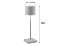 Akku LED Tischleuchte FERNANDEZ kabellos für Innen & Außen, Grau - H: 38cm