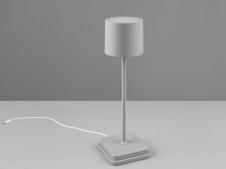 Akku LED Tischleuchte FERNANDEZ kabellos für Innen & Außen, Grau - H: 38cm