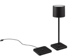Akku LED Tischleuchte FERNANDEZ kabellos für Innen & Außen, Schwarz - H: 38cm