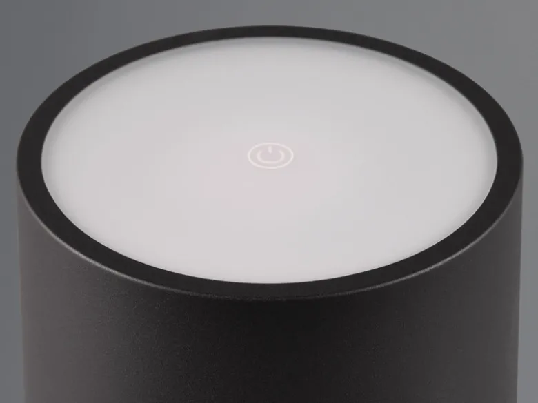 Akku LED Tischleuchte FERNANDEZ kabellos für Innen & Außen, Schwarz - H: 38cm