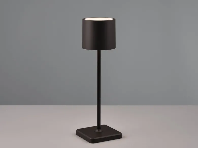 Akku LED Tischleuchte FERNANDEZ kabellos für Innen & Außen, Schwarz - H: 38cm