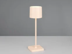 Akku LED Tischleuchte FERNANDEZ kabellos für Innen & Außen, Beige - H: 38cm