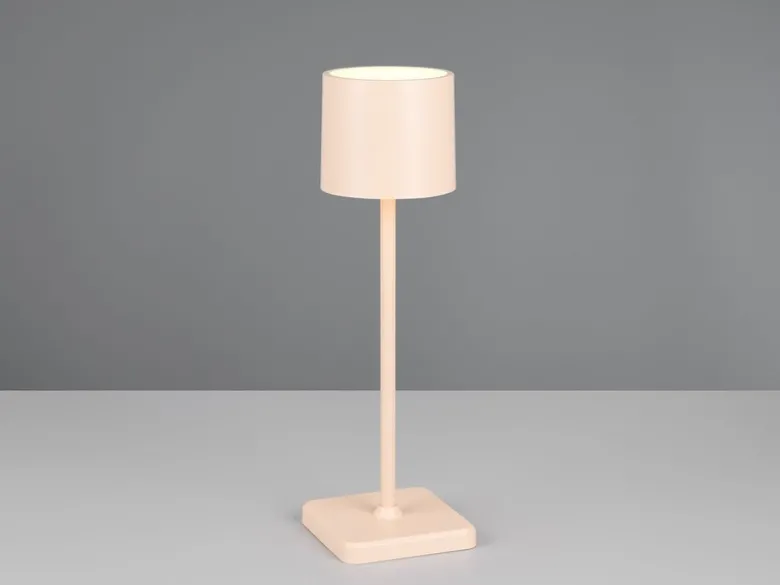Akku LED Tischleuchte FERNANDEZ kabellos für Innen & Außen, Beige - H: 38cm