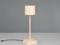 Akku LED Tischleuchte FERNANDEZ kabellos für Innen & Außen, Beige - H: 38cm
