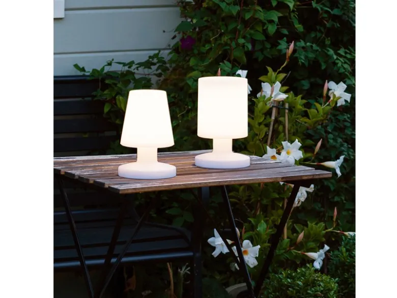 Akku LED Tischleuchte LORA per USB aufladbar, Weiß Höhe 20cm