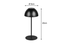 Akku LED Tischleuchte ORTIZ kabellos für Innen & Außen, Schwarz - 20cm klein