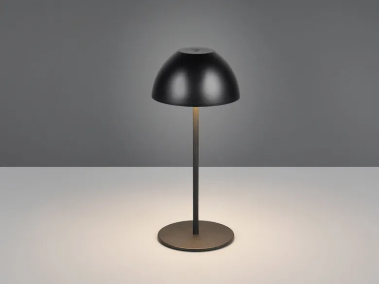 Akku LED Tischleuchte ORTIZ kabellos für Innen & Außen, Schwarz - 20cm klein