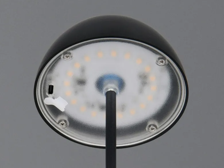 Akku LED Tischleuchte ORTIZ kabellos für Innen & Außen, Schwarz - 20cm klein