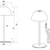 Akku LED Tischleuchte ORTIZ kabellos für Innen & Außen, Coffee - 20cm klein