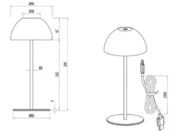 Akku LED Tischleuchte ORTIZ kabellos für Innen & Außen, Coffee - 20cm klein