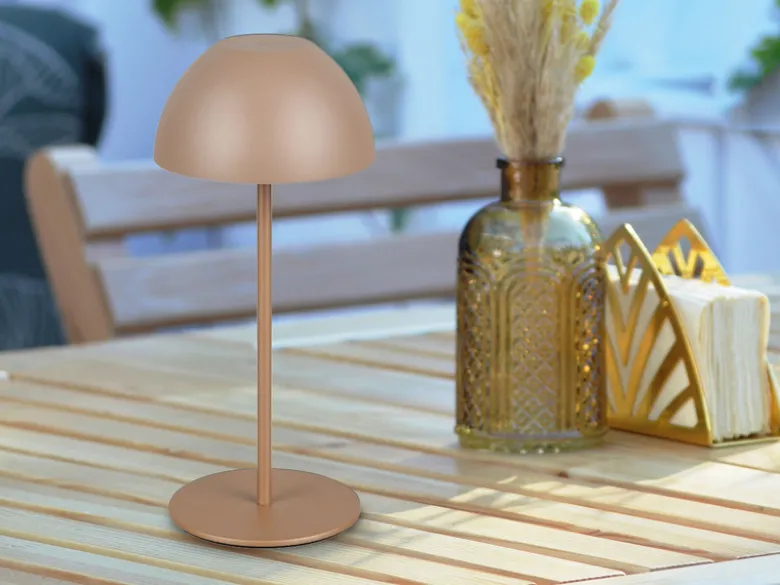 Akku LED Tischleuchte ORTIZ kabellos für Innen & Außen, Coffee - 20cm klein