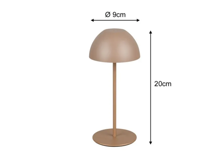 Akku LED Tischleuchte ORTIZ kabellos für Innen & Außen, Coffee - 20cm klein