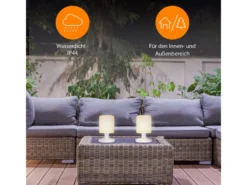Akku LED Tischleuchte Outdoor kabellos mit RGB Farbwechsler, Höhe 25cm