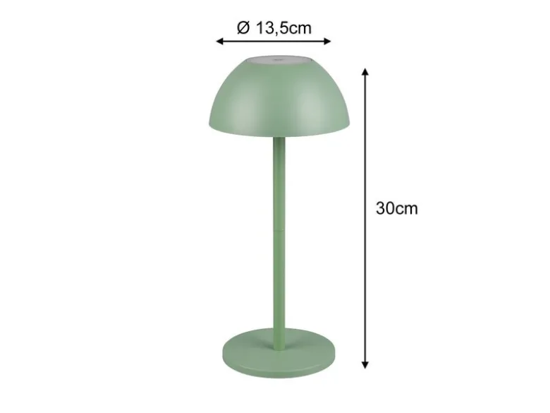 Akku LED Tischleuchte RICARDO kabellos für Innen & Außen, Grün - 30cm klein