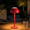 Akku LED Tischleuchte RICARDO kabellos für Innen & Außen, Rot - 30cm klein