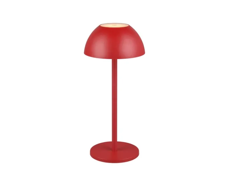 Akku LED Tischleuchte RICARDO kabellos für Innen & Außen, Rot - 30cm klein
