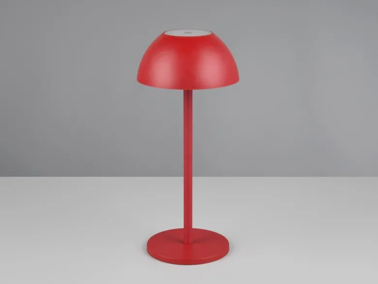Akku LED Tischleuchte RICARDO kabellos für Innen & Außen, Rot - 30cm klein