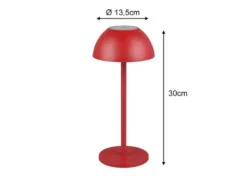 Akku LED Tischleuchte RICARDO kabellos für Innen & Außen, Rot - 30cm klein