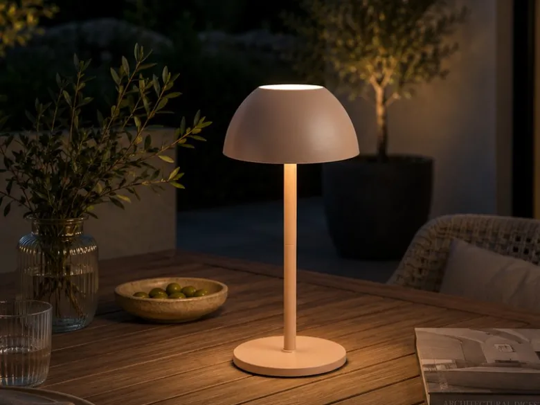 Akku LED Tischleuchte RICARDO kabellos für Innen & Außen, Coffee - 30cm klein