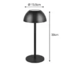 Akku LED Tischleuchte RICARDO kabellos für Innen & Außen, Schwarz - 30cm klein