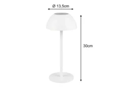 Akku LED Tischleuchte RICARDO kabellos für Innen & Außen, Weiß - 30cm klein